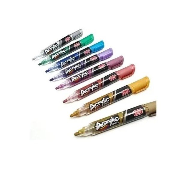 Marcadores acrílicos metalizados x 8 Trabi Acrylic Pop