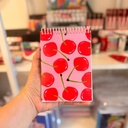 Block anillado tamaño A6 [hojas lisas] - Diseño de tapa: Cerezas