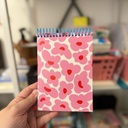 Block anillado tamaño A6 [hojas lisas] - Diseño de tapa: Flores rosas