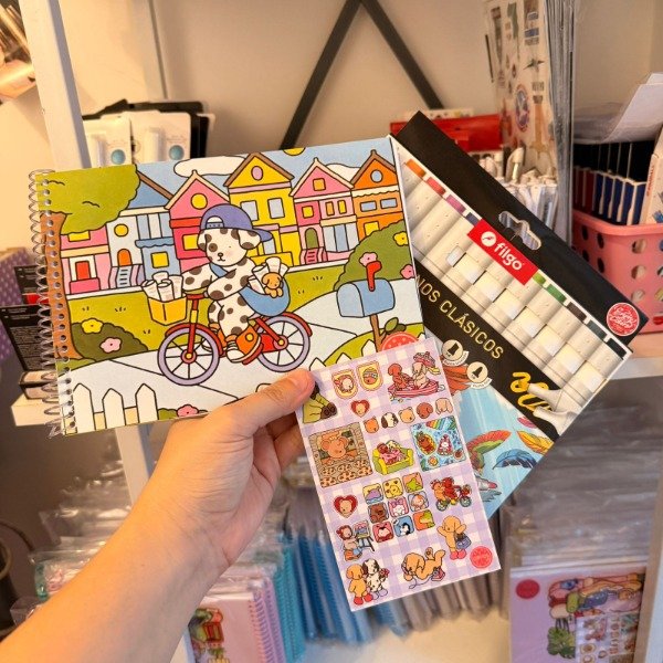 Kit libro para pintar Bobbies Goods Jobs + marcadores filgo Alloy doble punta