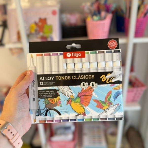 Marcadores Filgo doble punta Alloy tonos Clasicos - Caja x 12 u.