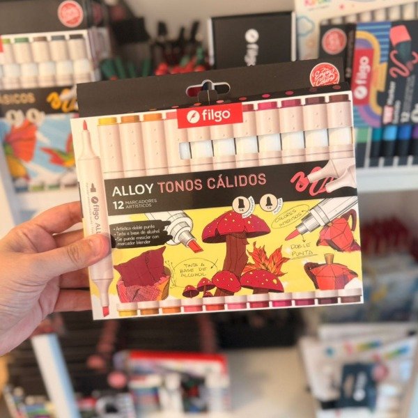 Marcadores Filgo doble punta Alloy tonos cálidos - Caja x 12 u.