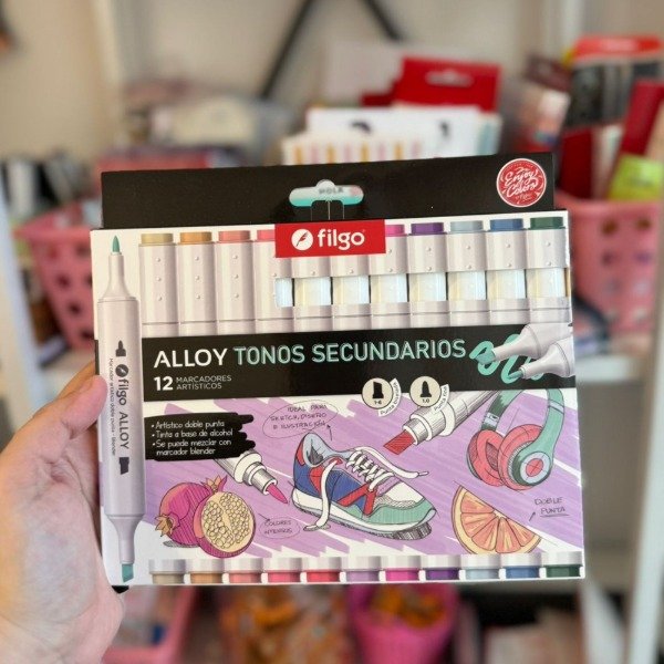 Marcadores Filgo doble punta Alloy tonos secundarios - Caja x 12 u.