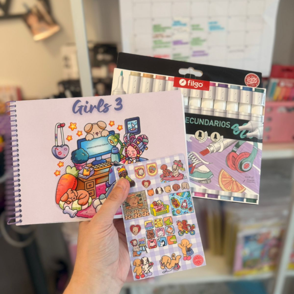 Kit Libro Girls 3 + marcadores filgo Alloy doble punta