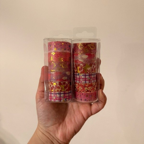 Cinta Washi Tape x 6 unidades Mix rosa