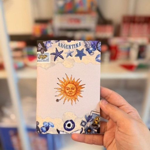 [ABR-00136_MN] Anotador abrochado con hojas lisas - Tamaño A6 - Diseño de tapa: Ilustracion Argentina