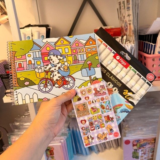 Kit libro para pintar Bobbies Goods Jobs + marcadores filgo Alloy doble punta