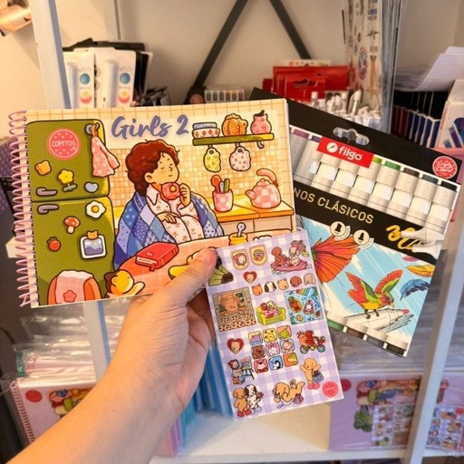 Kit libro para pintar Girls 2 + marcadores filgo Alloy doble punta
