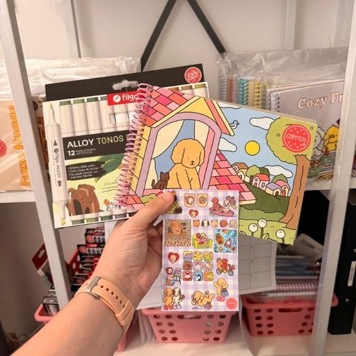 Kit libro para pintar Bobbies Goods 2 + marcadores filgo Alloy doble punta