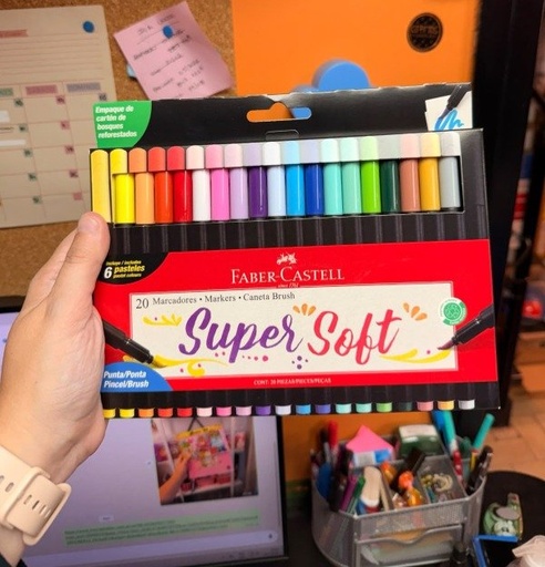 [MRC-00139_MN] Marcadores Faber Castell Super Soft Brush x20 colores punta pincel