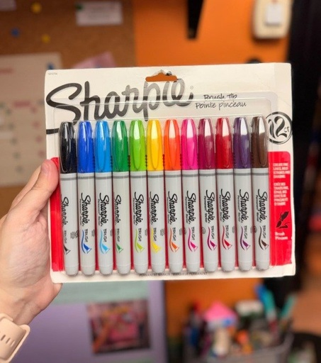 [MRC-00144_MN] Marcadores punta pincel permanentes Sharpie 12 colores
