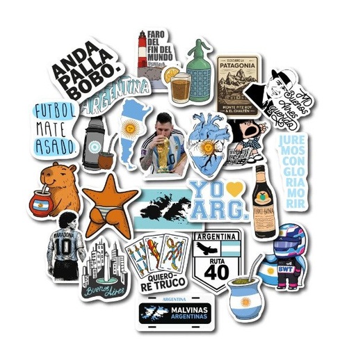 [SCR-00114_MN] Pack x 25 stickers individuales Argentina